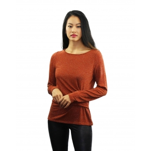 Top arancio a tinta unita