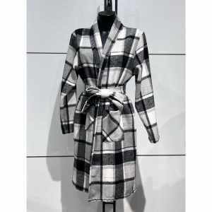Cappotto lungo a quadri
