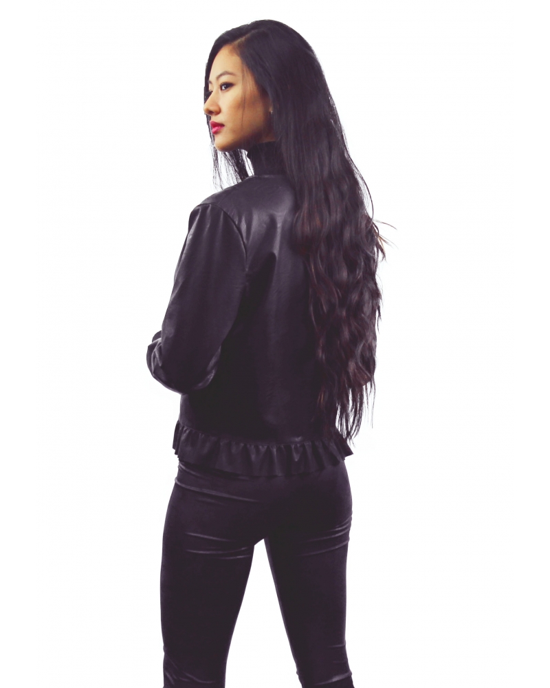 Faux leather jacket with zip