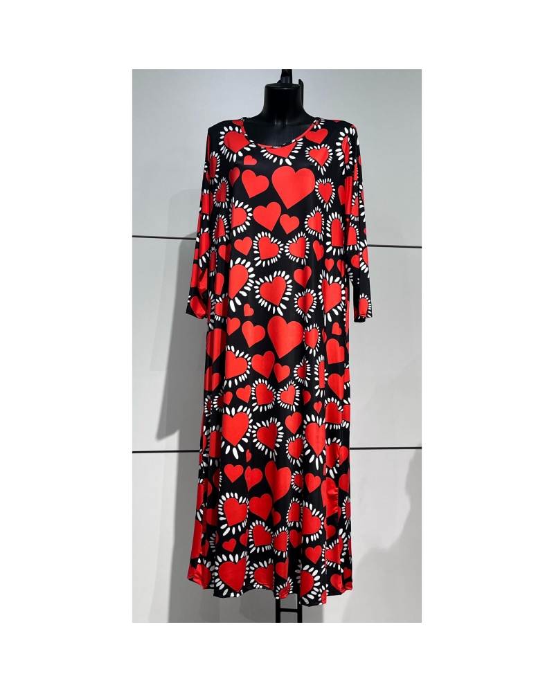 Long dress with heart print